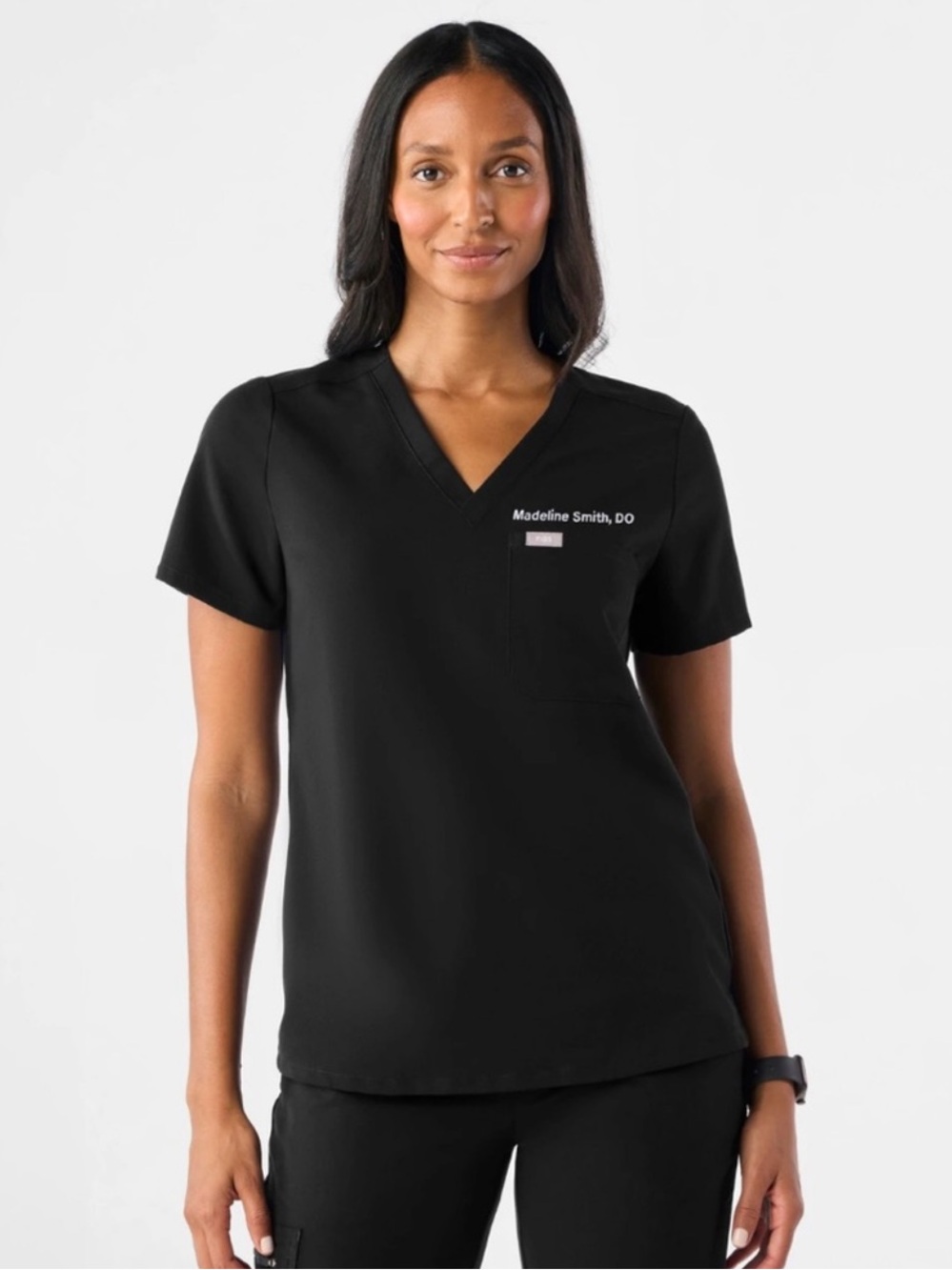FIGS Catarina One-Pocket Scrub Top Black Size XXS